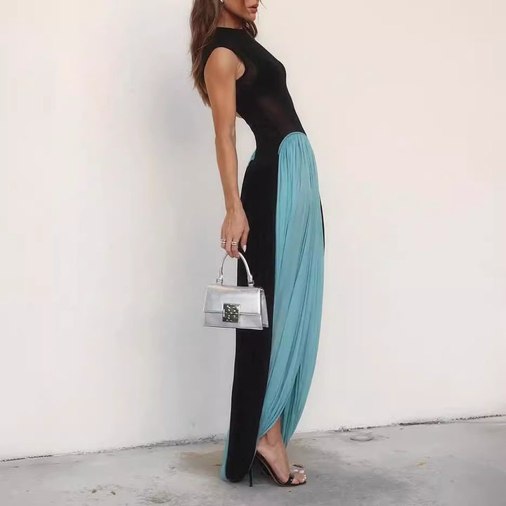 Kvinnors Glamorous Maxi Klänning med Knutdesign och Hög Slits Mirla-Eva Jonsson
