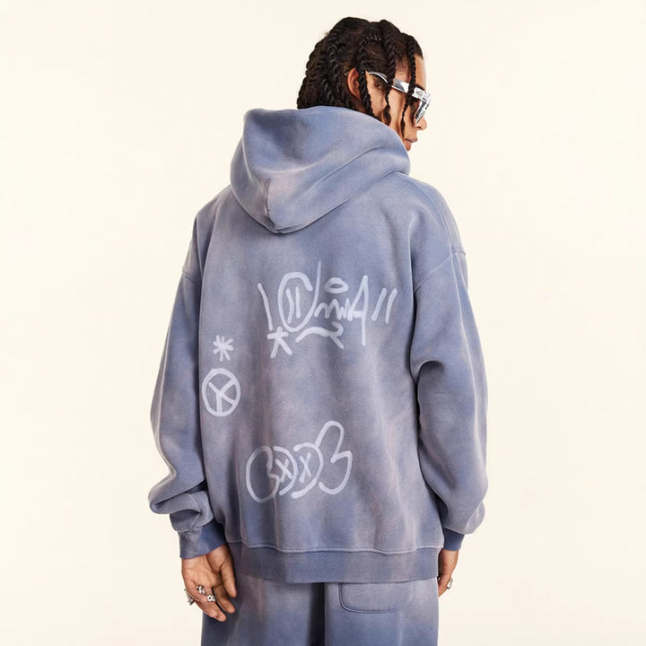 Kvinnors Graffiti Tryck Hoodie Mirla-Eva Jonsson