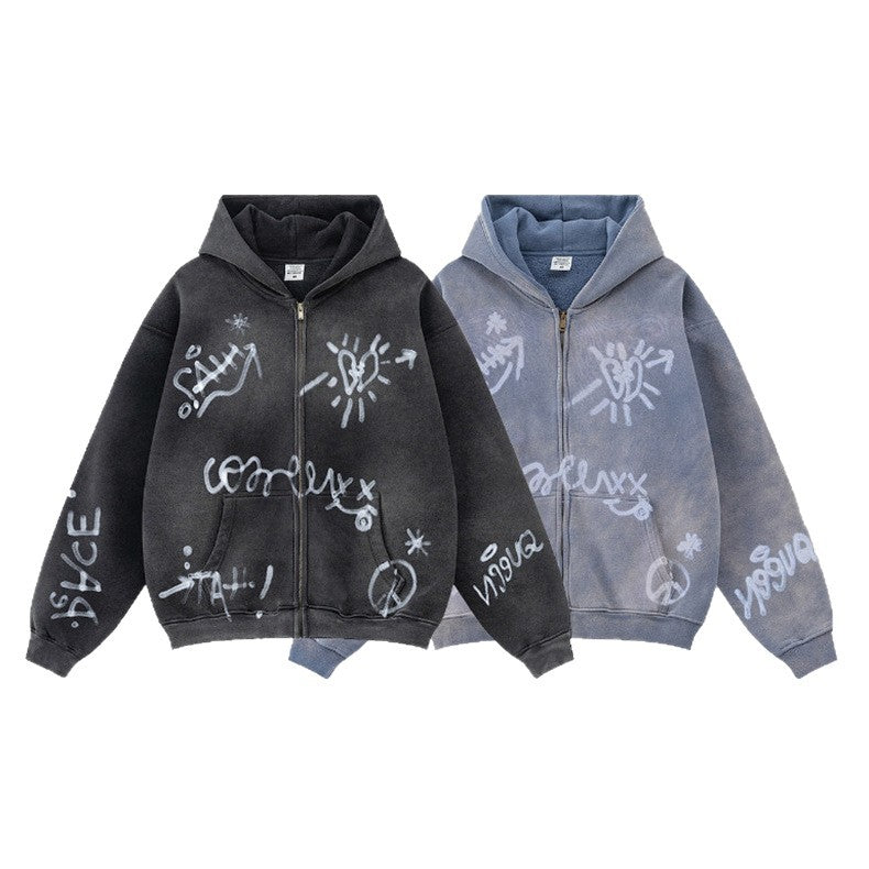 Kvinnors Graffiti Tryck Hoodie Mirla-Eva Jonsson