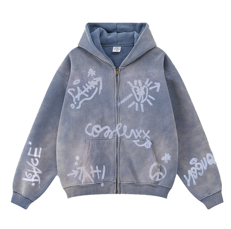 Kvinnors Graffiti Tryck Hoodie Mirla-Eva Jonsson