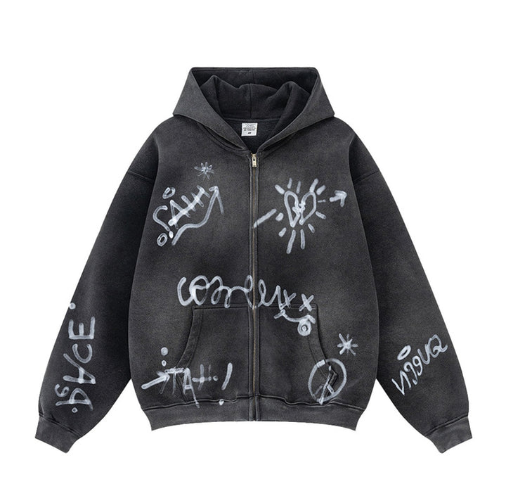 Kvinnors Graffiti Tryck Hoodie Mirla-Eva Jonsson