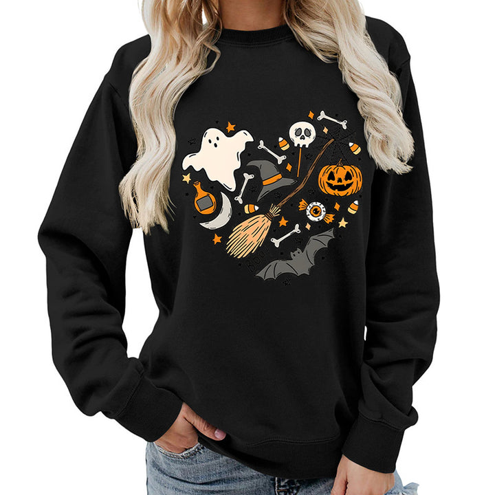 Kvinnors Halloween Sweatshirt med Kreativ Design Mirla-Eva Jonsson