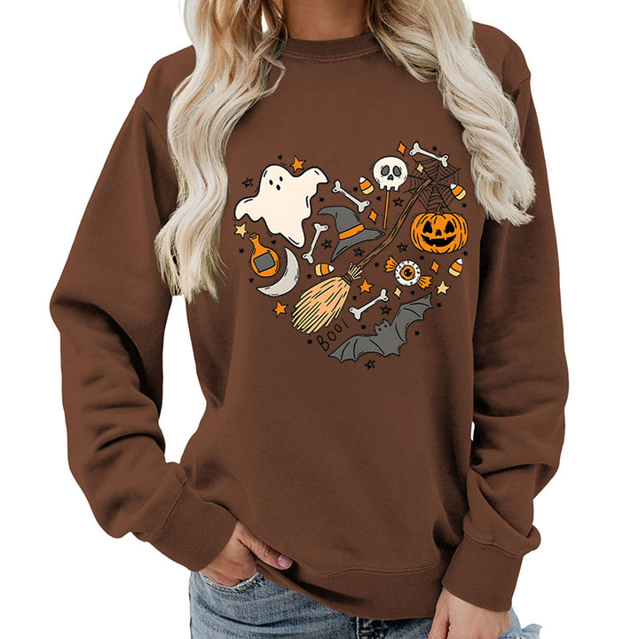 Kvinnors Halloween Sweatshirt med Kreativ Design Mirla-Eva Jonsson
