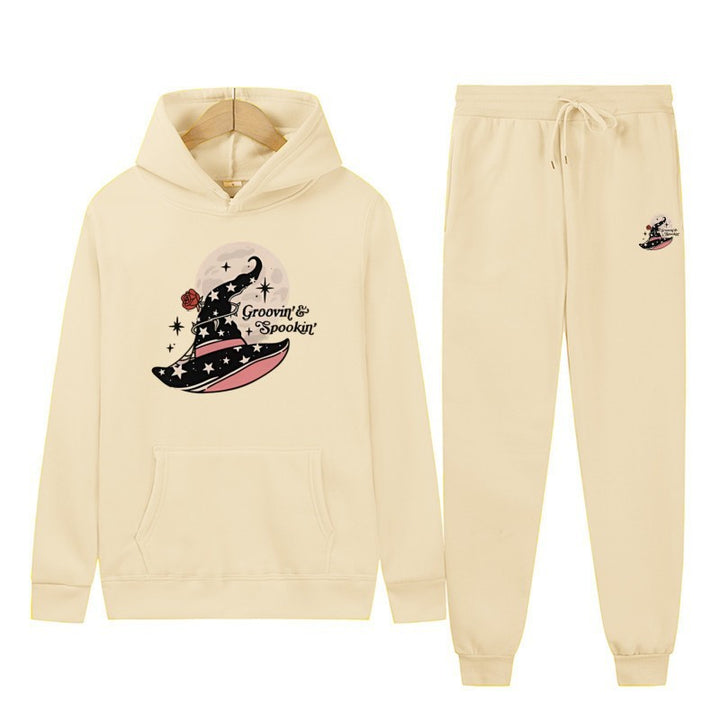 Kvinnors Hooded Sweatshirt och Joggingbyxor Set med Cool Halloween Design Mirla-Eva Jonsson