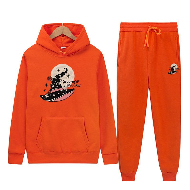 Kvinnors Hooded Sweatshirt och Joggingbyxor Set med Cool Halloween Design Mirla-Eva Jonsson