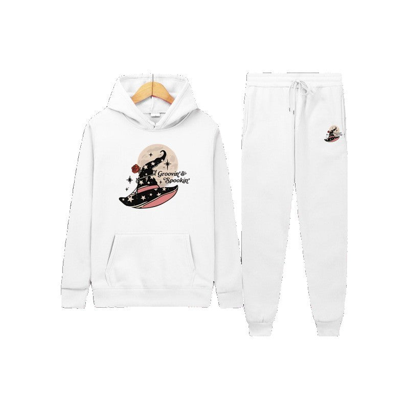 Kvinnors Hooded Sweatshirt och Joggingbyxor Set med Cool Halloween Design Mirla-Eva Jonsson