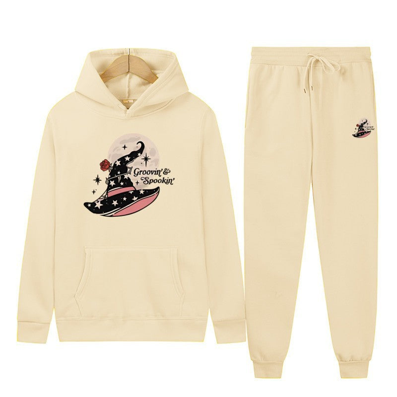 Kvinnors Hooded Sweatshirt och Joggingbyxor Set med Cool Halloween Design Mirla-Eva Jonsson
