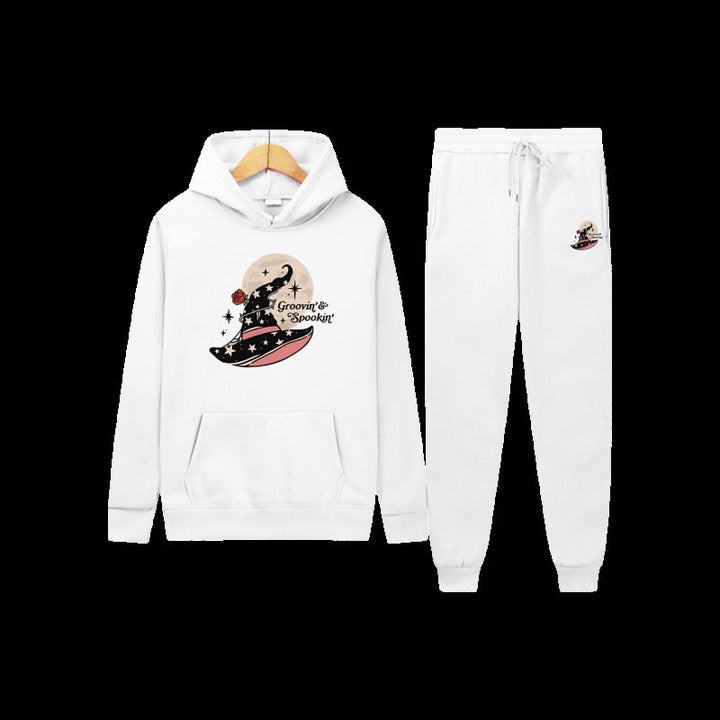 Kvinnors Hooded Sweatshirt och Joggingbyxor Set med Cool Halloween Design Mirla-Eva Jonsson