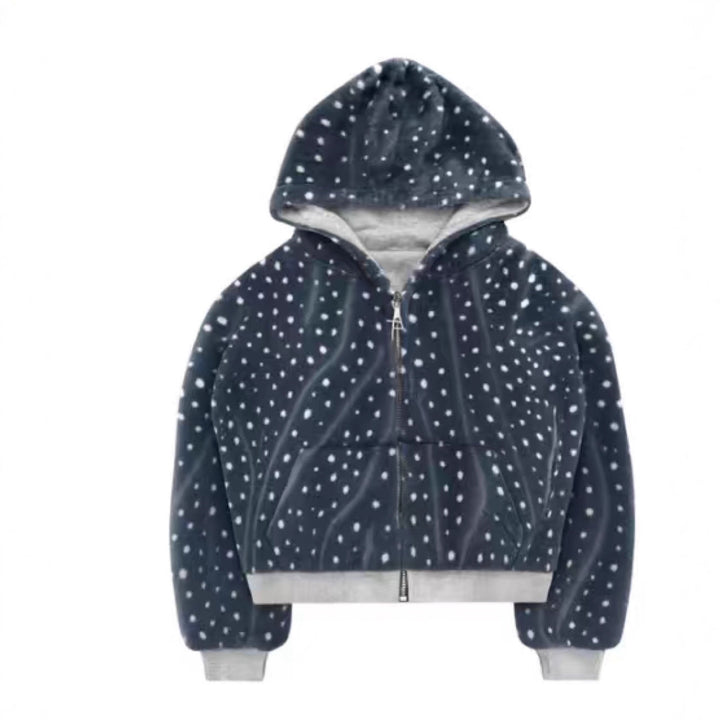 Kvinnors Hoodie-jacka med trendig gradient och praktisk dragkedja Mirla-Eva Jonsson