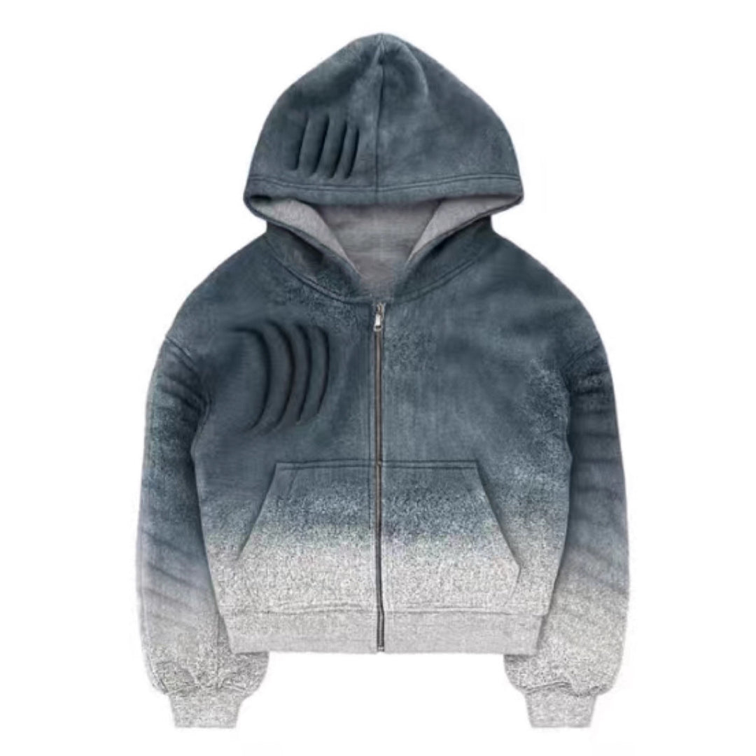 Kvinnors Hoodie-jacka med trendig gradient och praktisk dragkedja Mirla-Eva Jonsson
