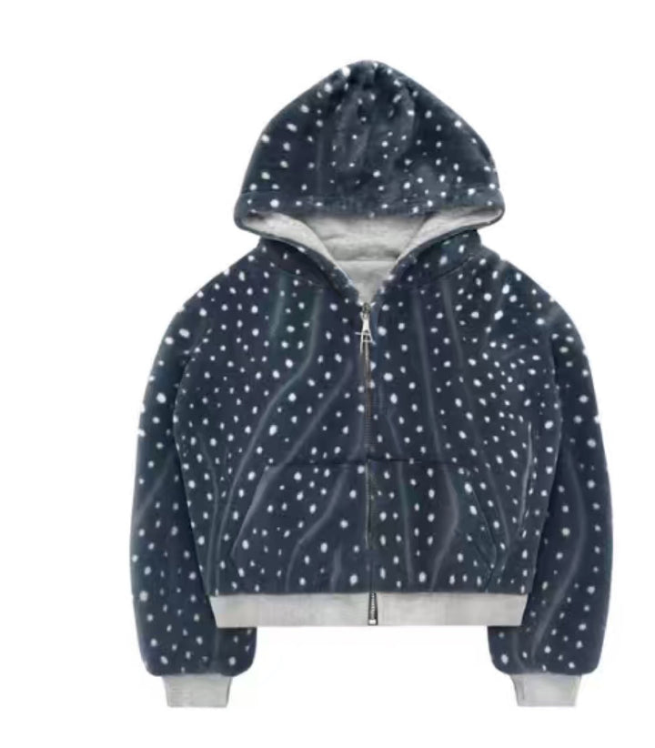 Kvinnors Hoodie-jacka med trendig gradient och praktisk dragkedja Mirla-Eva Jonsson