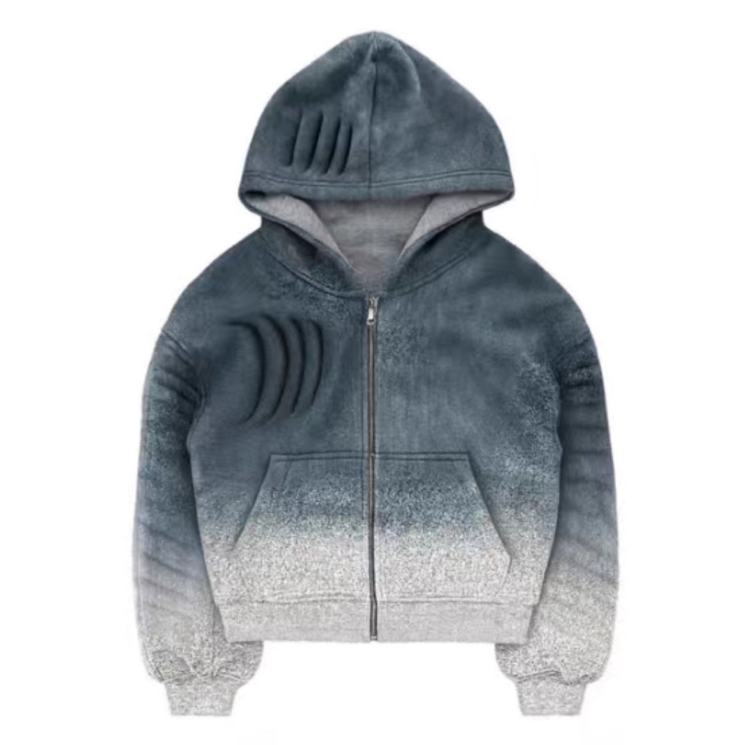 Kvinnors Hoodie-jacka med trendig gradient och praktisk dragkedja Mirla-Eva Jonsson