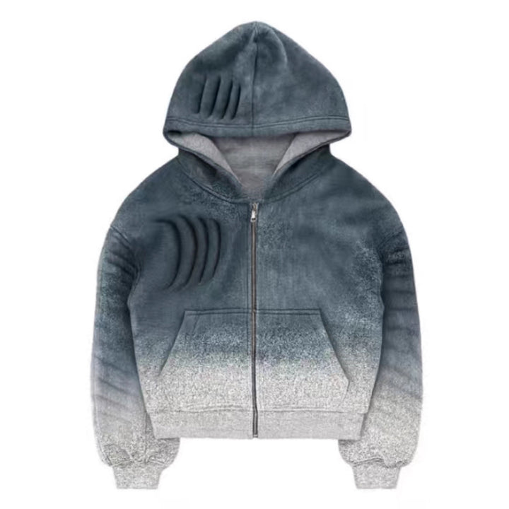 Kvinnors Hoodie-jacka med trendig gradient och praktisk dragkedja Mirla-Eva Jonsson