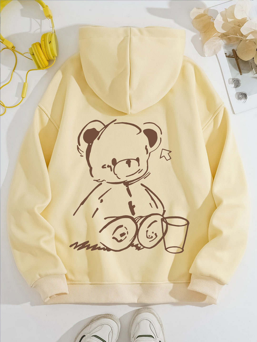 Kvinnors Hoodie med Avslappnad Björn Design Mirla-Eva Jonsson
