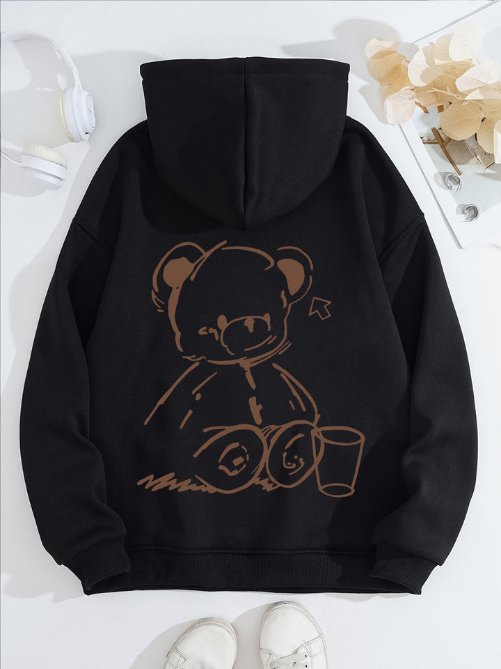 Kvinnors Hoodie med Avslappnad Björn Design Mirla-Eva Jonsson
