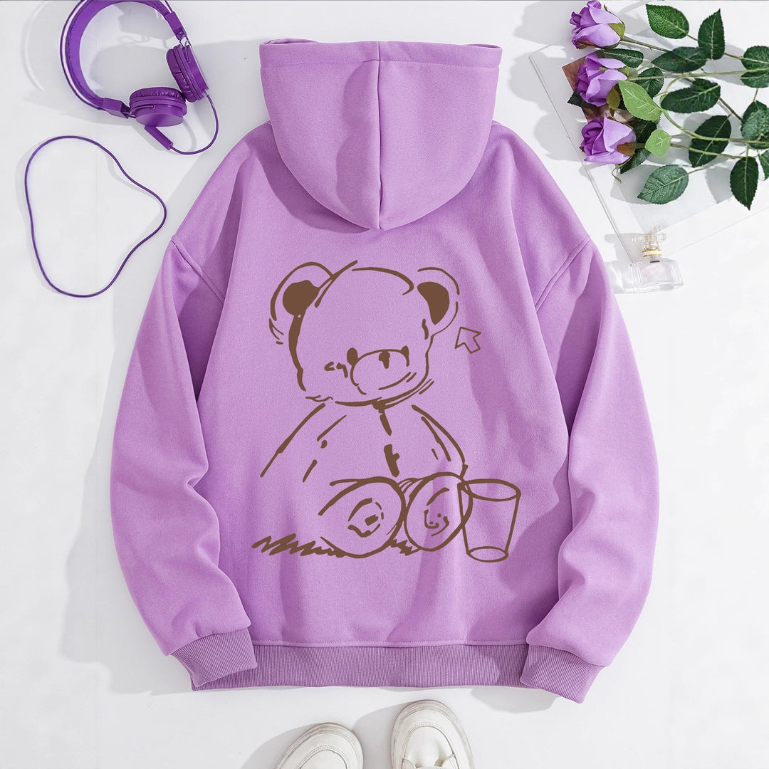 Kvinnors Hoodie med Avslappnad Björn Design Mirla-Eva Jonsson