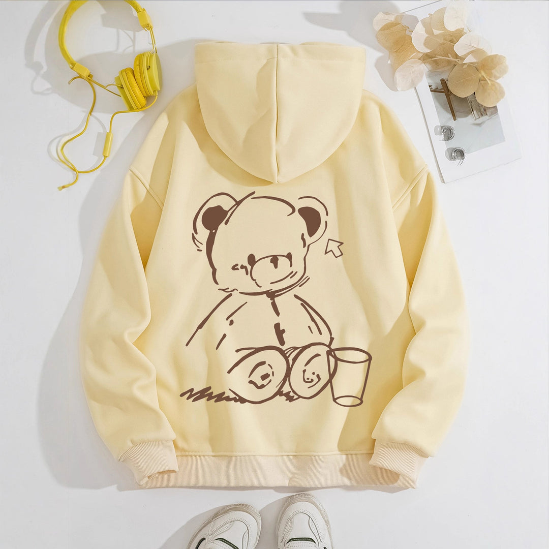 Kvinnors Hoodie med Avslappnad Björn Design Mirla-Eva Jonsson