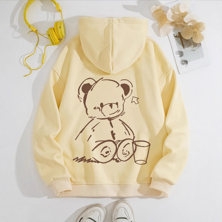 Kvinnors Hoodie med Avslappnad Björn Design Mirla-Eva Jonsson