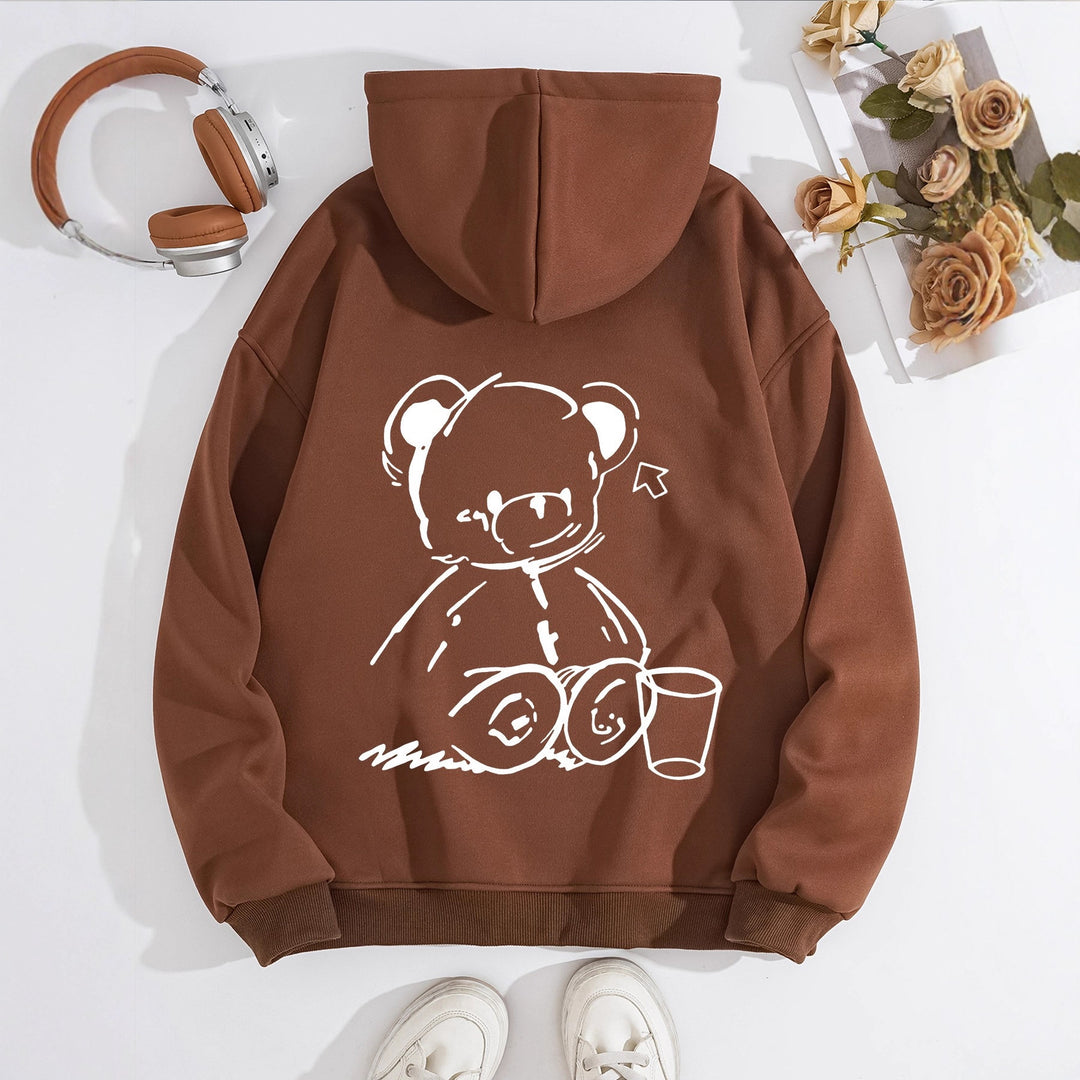 Kvinnors Hoodie med Avslappnad Björn Design Mirla-Eva Jonsson