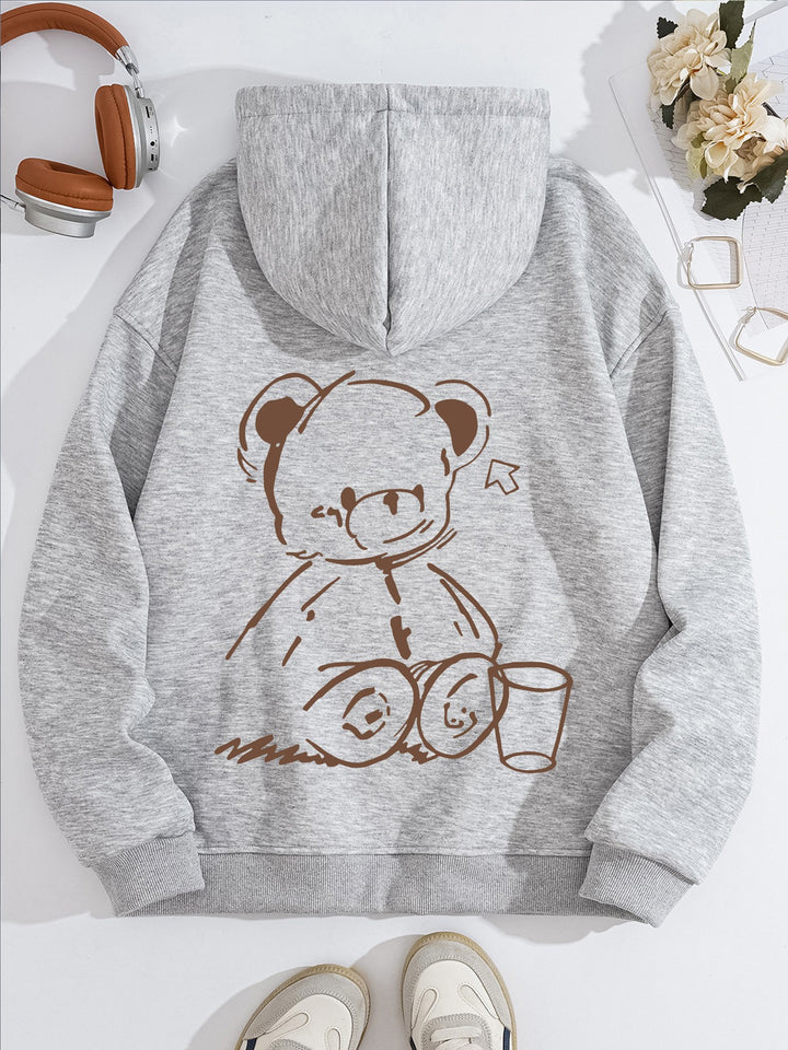 Kvinnors Hoodie med Avslappnad Björn Design Mirla-Eva Jonsson