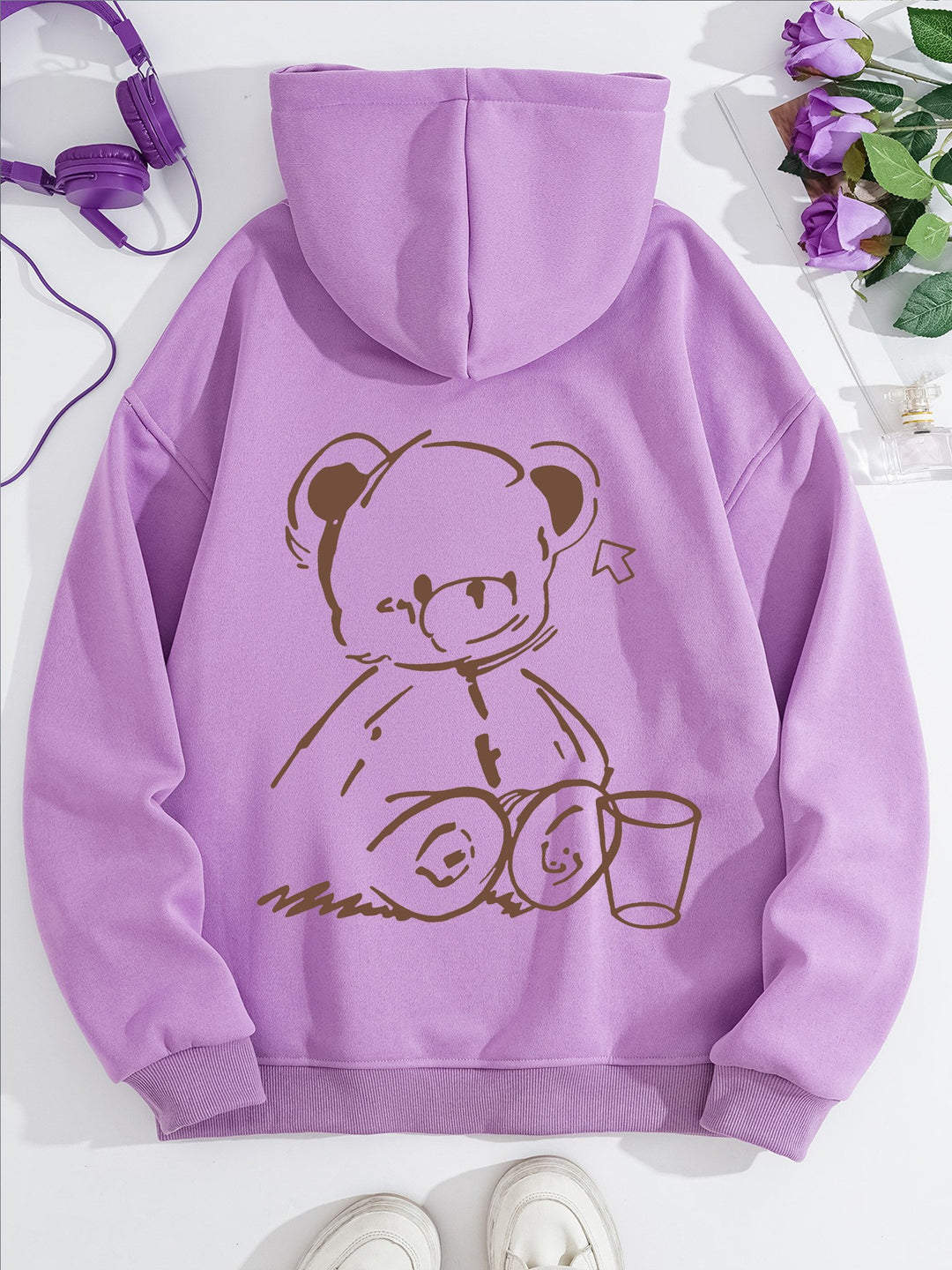 Kvinnors Hoodie med Avslappnad Björn Design Mirla-Eva Jonsson