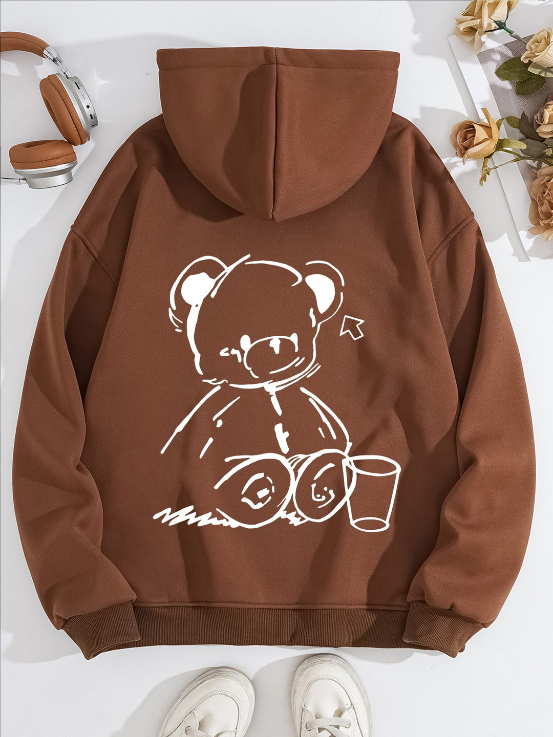 Kvinnors Hoodie med Avslappnad Björn Design Mirla-Eva Jonsson