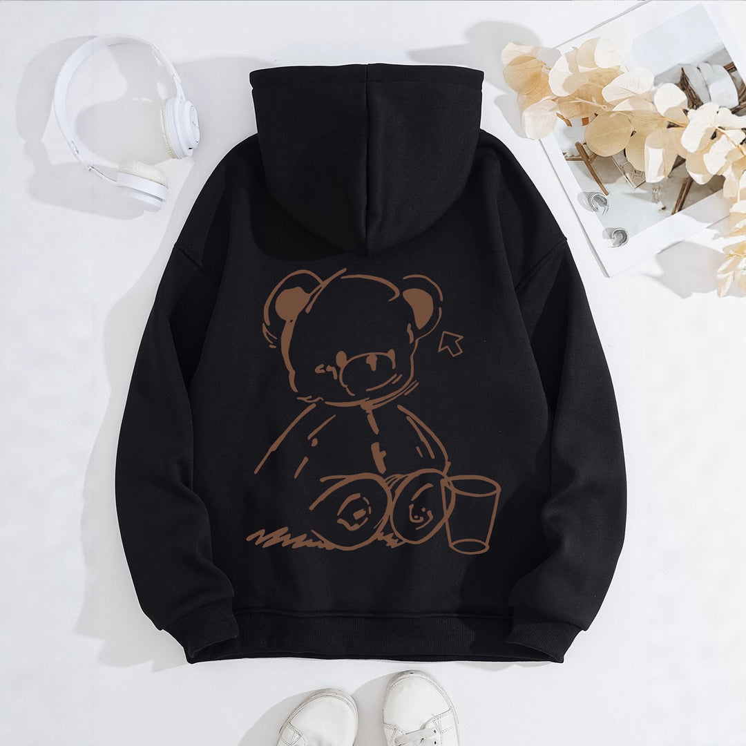 Kvinnors Hoodie med Avslappnad Björn Design Mirla-Eva Jonsson