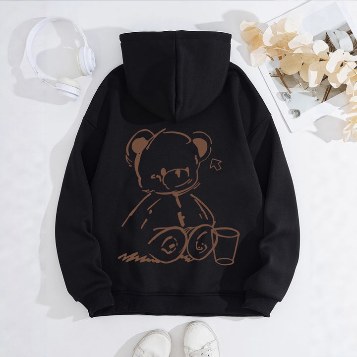 Kvinnors Hoodie med Avslappnad Björn Design Mirla-Eva Jonsson