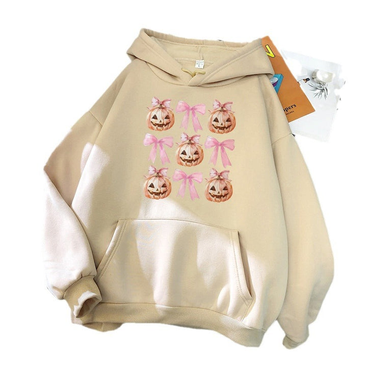 Kvinnors Hoodie med Glatt Pumpa Design Mirla-Eva Jonsson