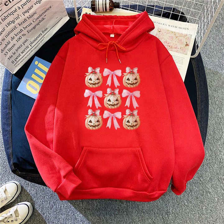 Kvinnors Hoodie med Glatt Pumpa Design Mirla-Eva Jonsson