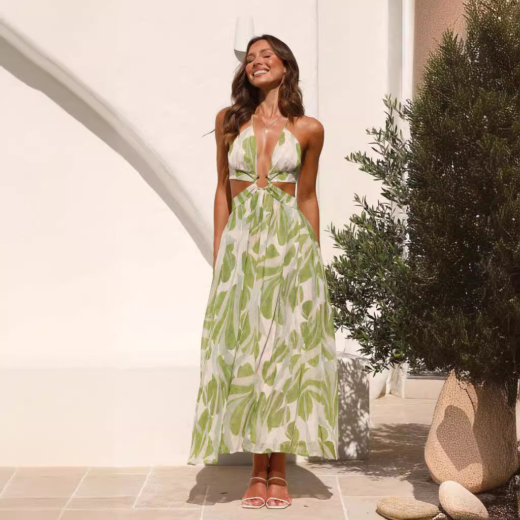 Kvinnors Luftig Maxi Klänning med Blommig Design Mirla-Eva Jonsson