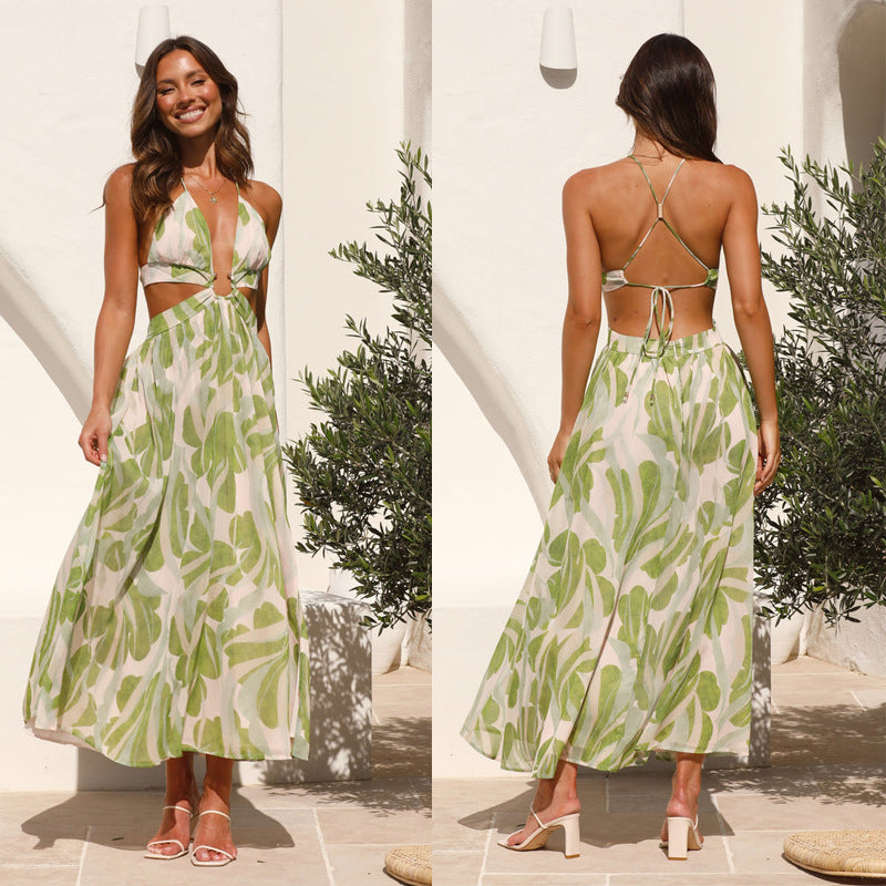 Kvinnors Luftig Maxi Klänning med Blommig Design Mirla-Eva Jonsson