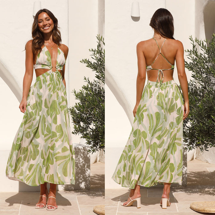 Kvinnors Luftig Maxi Klänning med Blommig Design Mirla-Eva Jonsson
