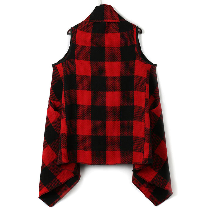 Kvinnors Lush Rutig Poncho Mirla-Eva Jonsson