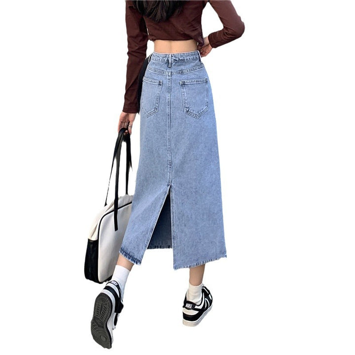 Kvinnors Maxi Denimkjol med Hög Midja och Sida Split Mirla-Eva Jonsson
