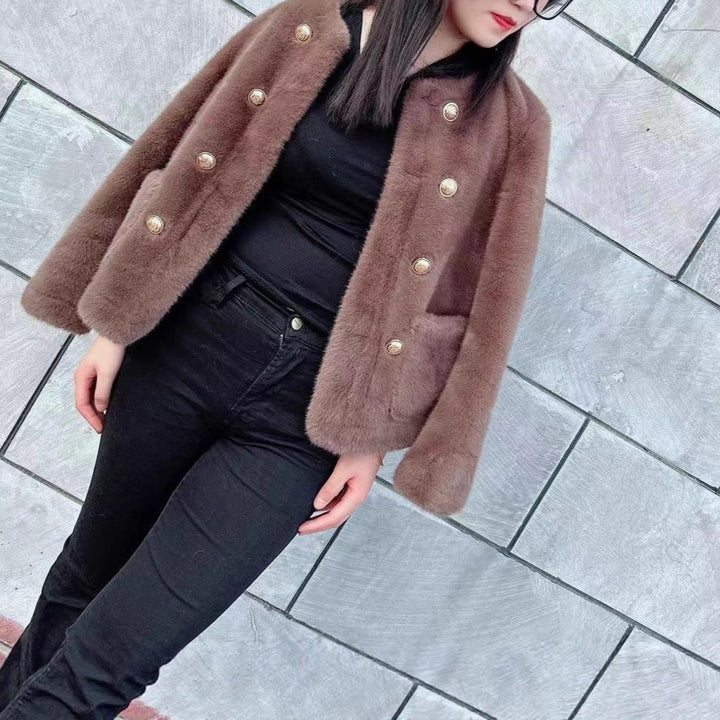 Kvinnors Moderiktiga Mjuka Jacka med Eleganta Knappar Mirla-Eva Jonsson