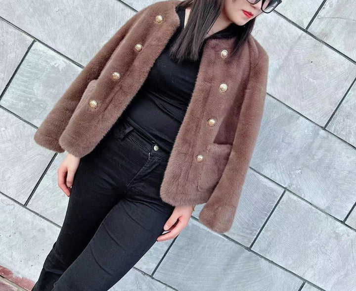 Kvinnors Moderiktiga Mjuka Jacka med Eleganta Knappar Mirla-Eva Jonsson