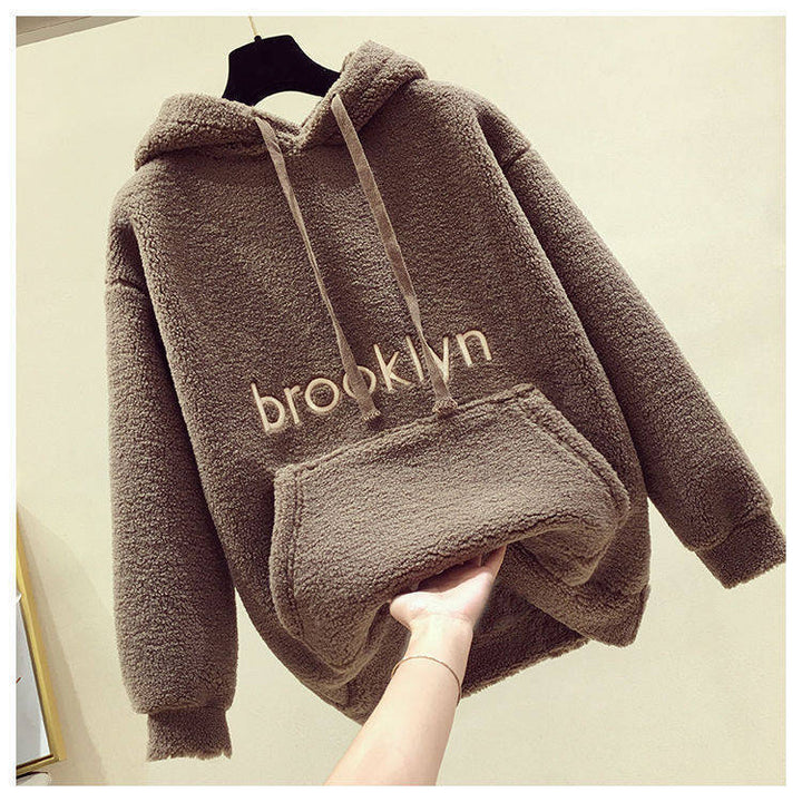 Kvinnors Mysfleece Hoodie med Känguruficka Mirla-Eva Jonsson