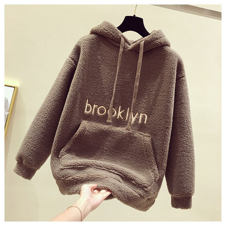 Kvinnors Mysfleece Hoodie med Känguruficka Mirla-Eva Jonsson