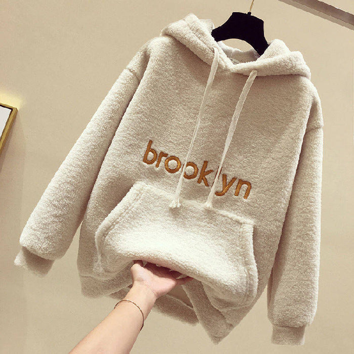 Kvinnors Mysfleece Hoodie med Känguruficka Mirla-Eva Jonsson
