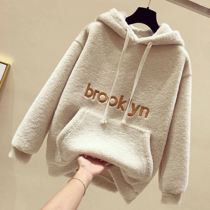 Kvinnors Mysfleece Hoodie med Känguruficka Mirla-Eva Jonsson