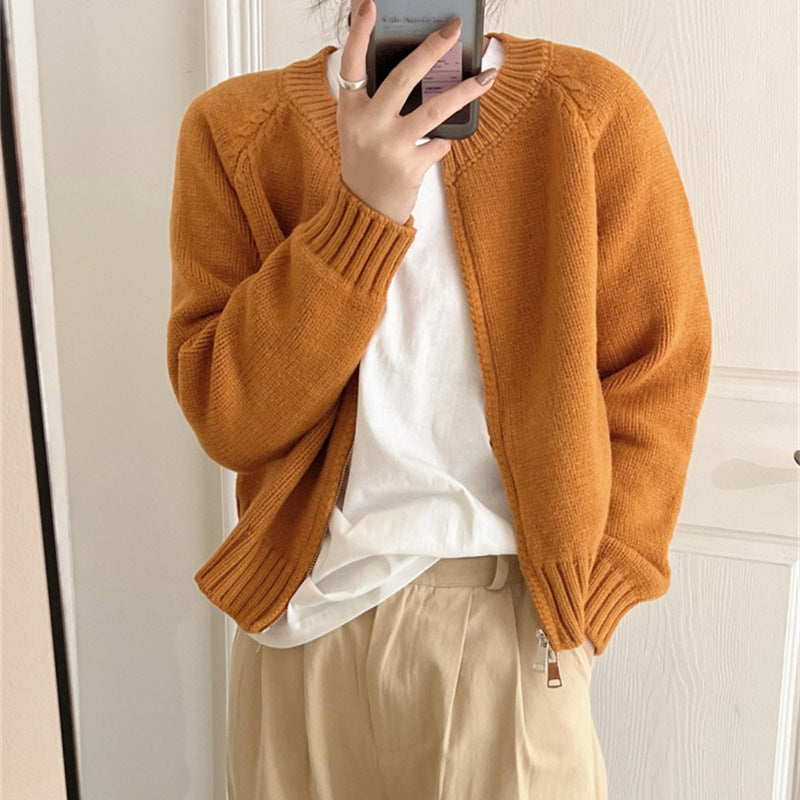 Kvinnors Mysig Cardigan med Dragkedja och Bred Ribbad Nederkant Mirla-Eva Jonsson