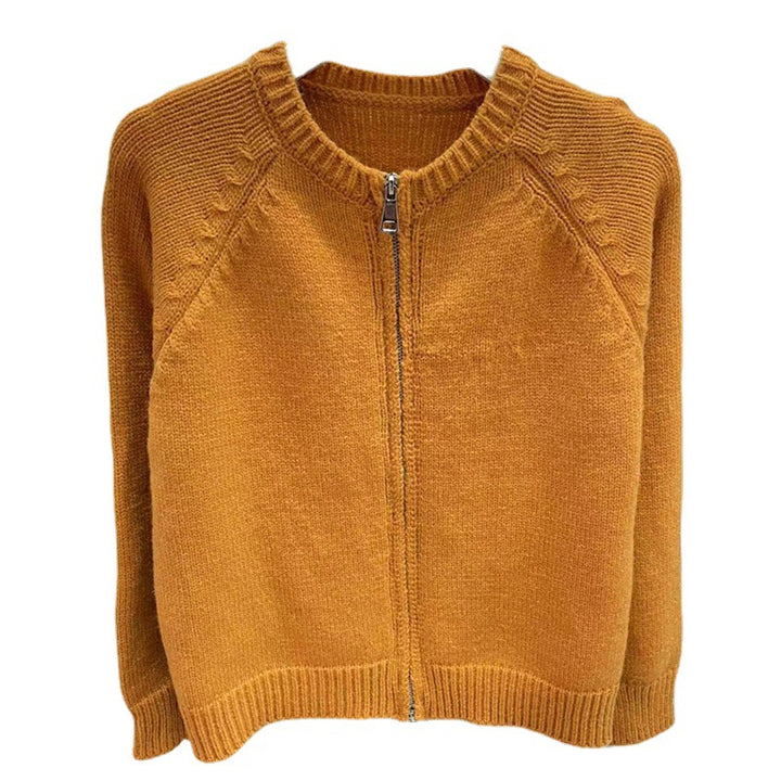 Kvinnors Mysig Cardigan med Dragkedja och Bred Ribbad Nederkant Mirla-Eva Jonsson