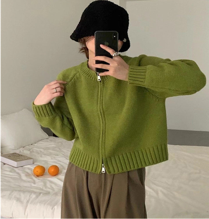 Kvinnors Mysig Cardigan med Dragkedja och Bred Ribbad Nederkant Mirla-Eva Jonsson