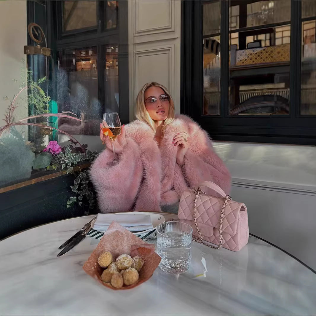 Kvinnors Mysig Fleecejacka med Lyxig Pälskrage och Mjuk Foder Mirla-Eva Jonsson