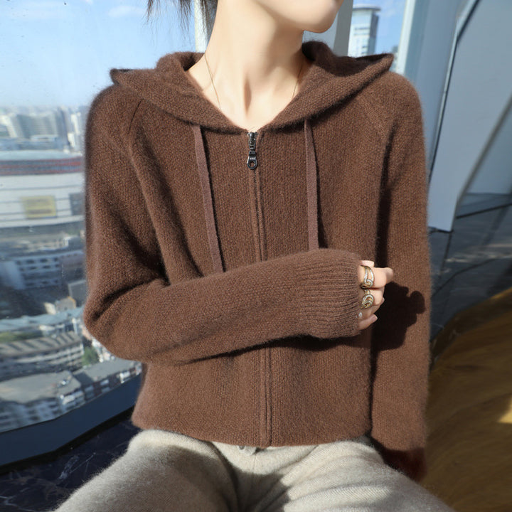 Kvinnors Mysig Hoodie Jacka med Mjuk Material och Dragkedja Mirla-Eva Jonsson