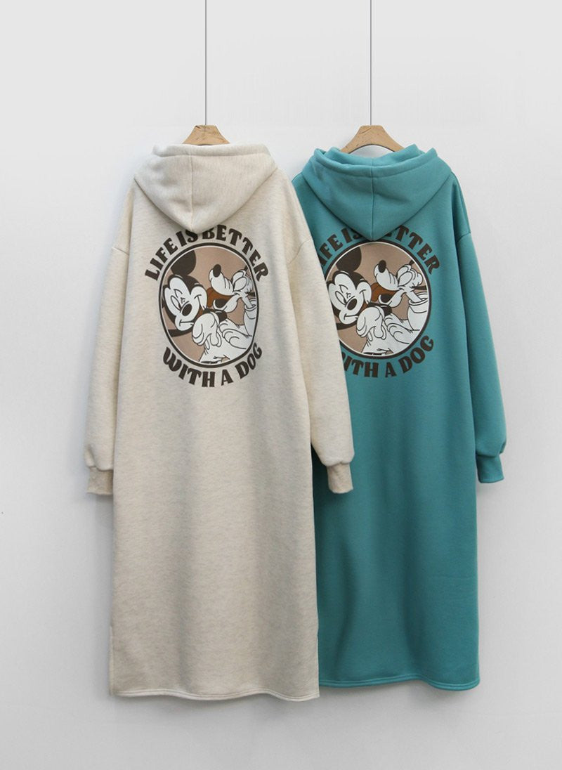 Kvinnors Mysig Hoodie Klänning med storttryck och bekväm passform Mirla-Eva Jonsson