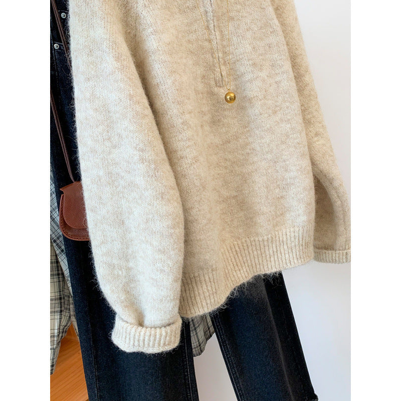 Kvinnors Mysig Hoodie med Halv Dragkedja och Känguru Ficka Mirla-Eva Jonsson
