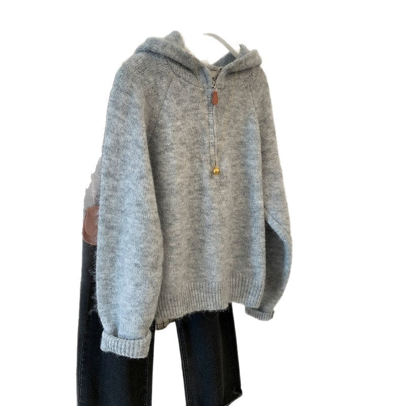 Kvinnors Mysig Hoodie med Halv Dragkedja och Känguru Ficka Mirla-Eva Jonsson