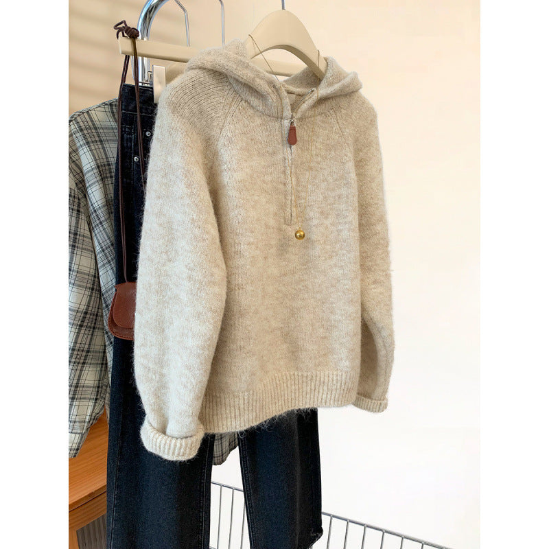 Kvinnors Mysig Hoodie med Halv Dragkedja och Känguru Ficka Mirla-Eva Jonsson